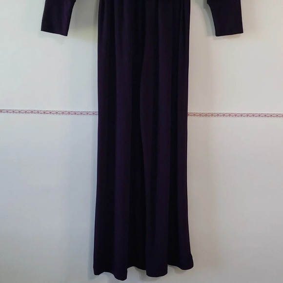 Nikki Poulos Jumpsuit Long Sleeved Pockets Belt Elastic Waist Wine Merlot Small - Picture 11 of 16